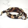 Leopard Print Eyewear Chain For Women With Fabric Material And Geometric Line Design