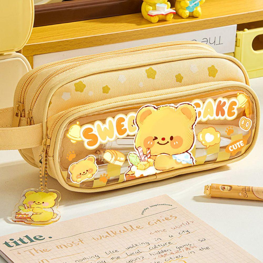 Cartoon Candy Colored Pencil Bag Large Capacity Pencil Case Cute Stationery Storage Bag Boy/Girl