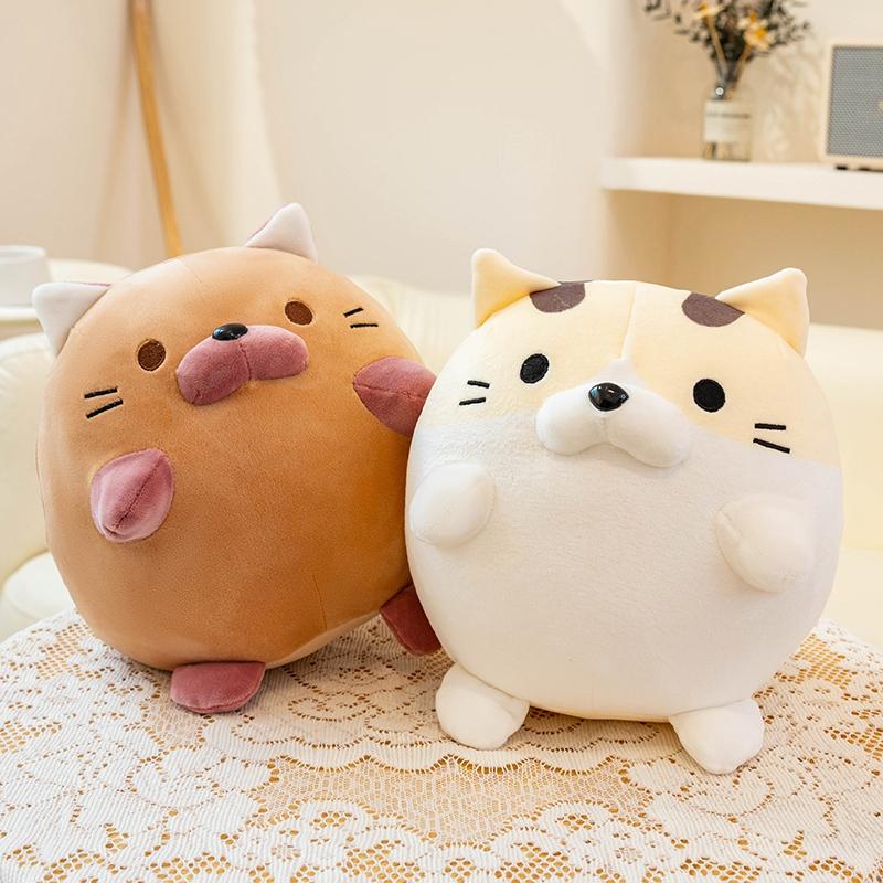 Adorable Round Fat Calico Cat Plush Playthings Gentle Stuffed Cartoon Animal Doll Gentle Pillow Playthings Cute And Charming Gifts
