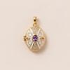European & American Open-Face Pocket Watch Heart Pendant with 18K Gold Color Retention & Colorful Dripping Oil Painting Design