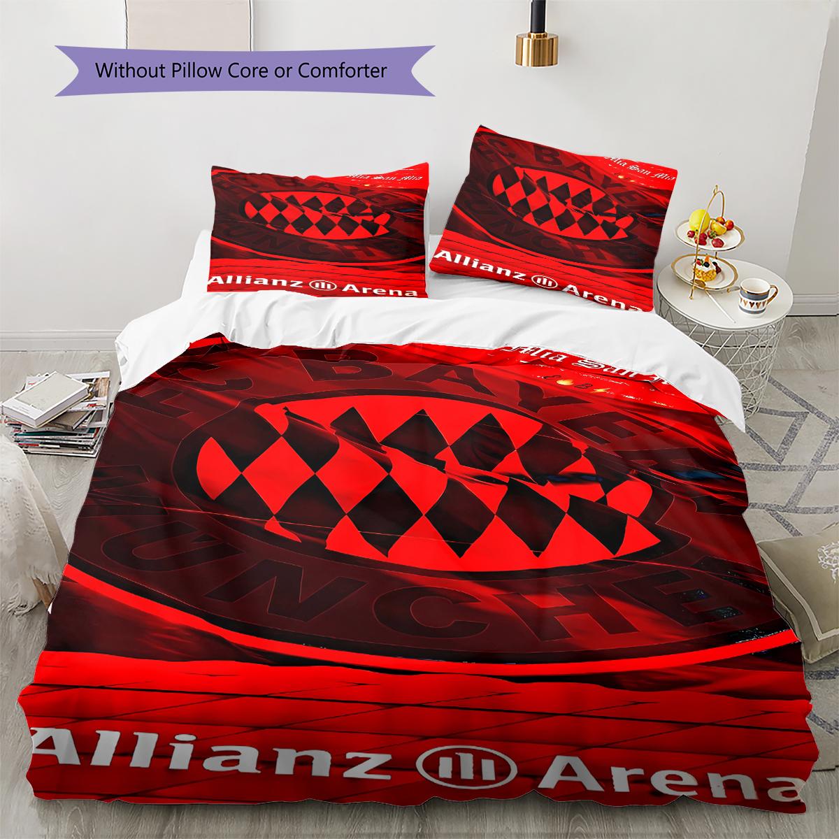 

FC Bayern Munich Pattern Bedding,Quilt Set Quilt Cover Pillowcase Home Birthday Gift (1 * duvet cover + 2 * pillowcase, without core) 220x240cm