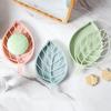 2 Pcs Creative Leaf Shape Plastic Double Layer Soap Box Dish Storage Plate Tray Holder Case Container.