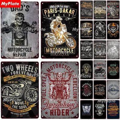 Velocidade Motocicleta Placa de Metal Sinal de Estanho Placa Vintage Decoração de Parede Para Garagem Clube Artesanato Passeio Biker Pôster Hot Rod