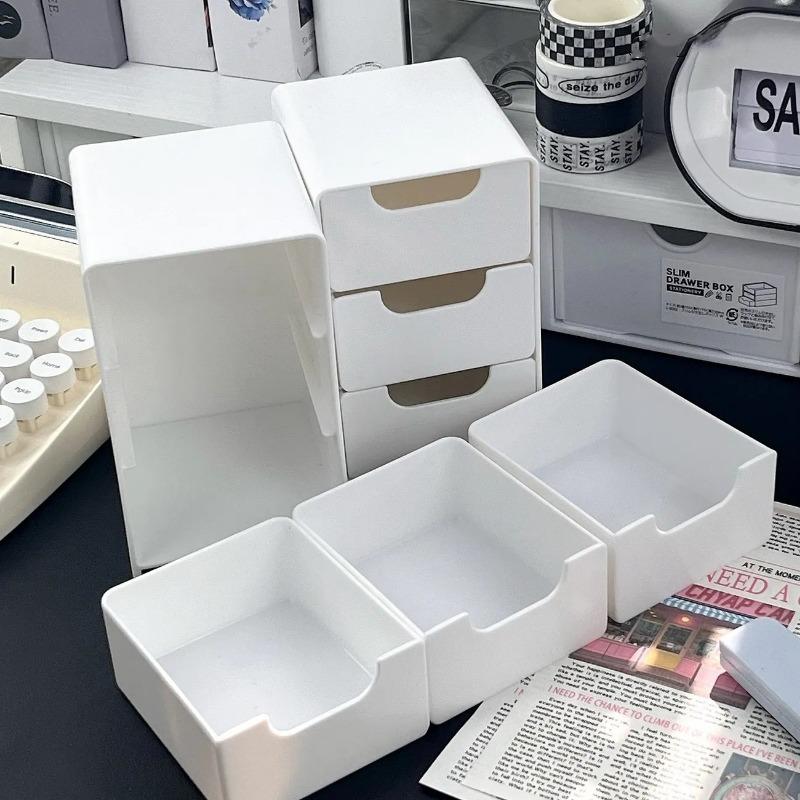 Three-layer Drawer Storage Box Desktop Storage BoxJewelry and Cosmetics Storage Box for Organization