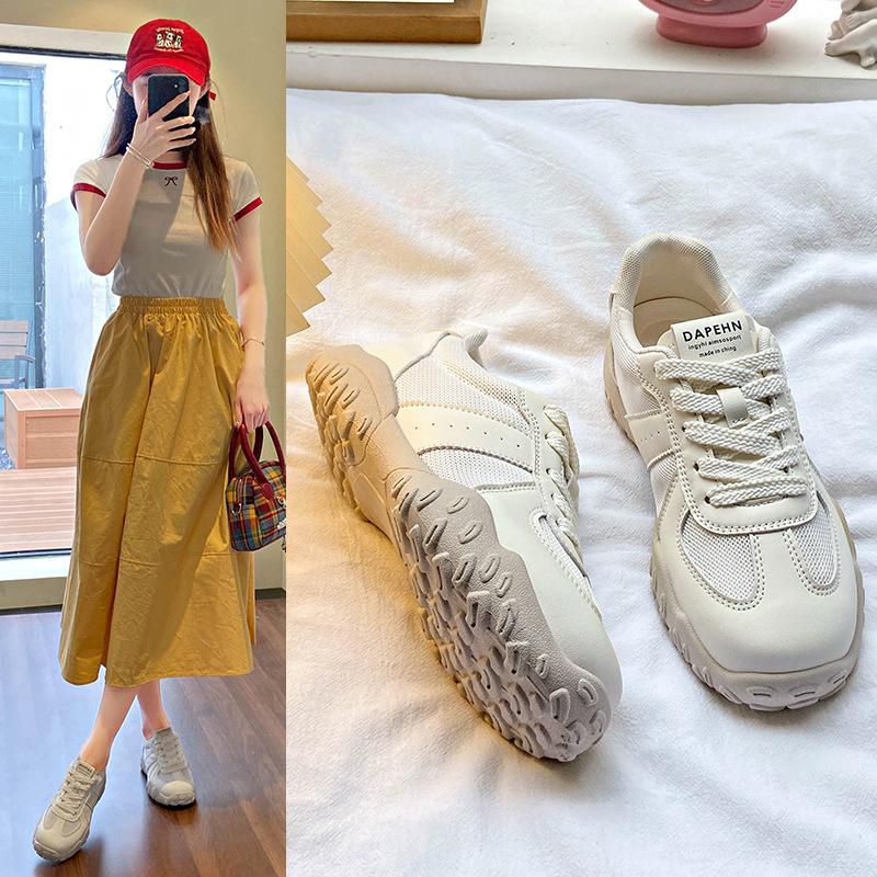 Forrest Gump Shoes Women's 2025 New Summer Mesh Breathable Thick-soled German Training Sports Shoes Light Soft Sole Yellow Super Fire