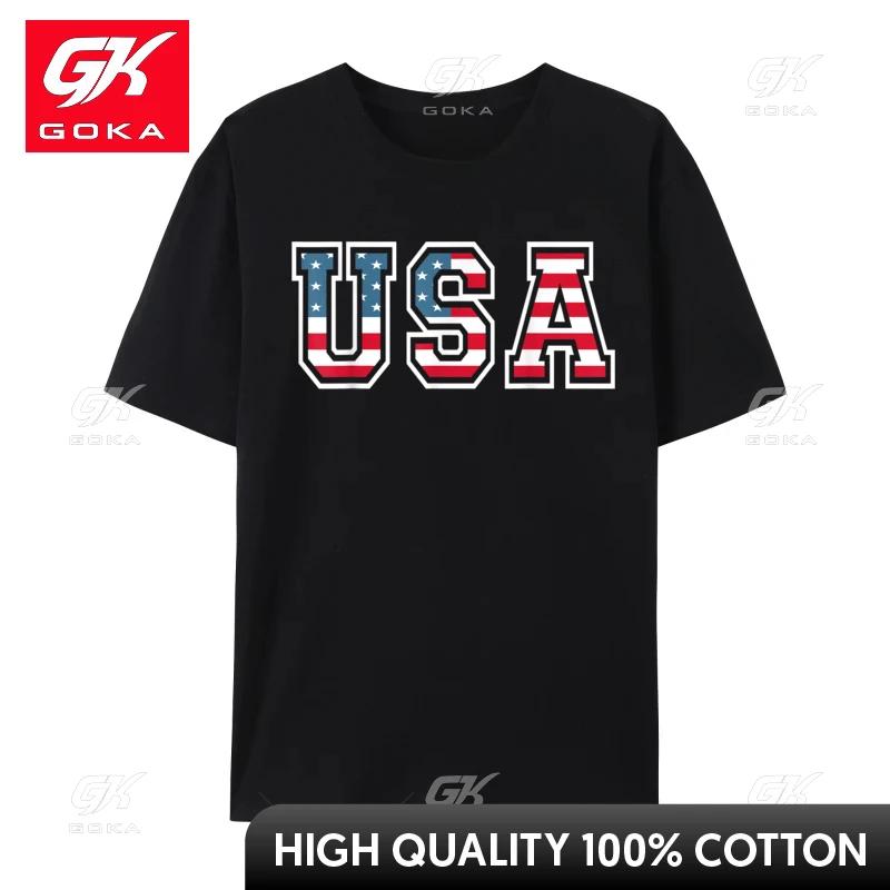 USA Patriotic American Flag for US Funny Youth Prevalent Unique Luxury Designer TShirts O Neck Combed Cotton TShirt