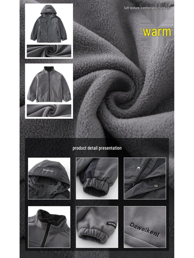 Boys' Fleece-Lined Waterproof 3-in-1 Autumn/Winter Jacket