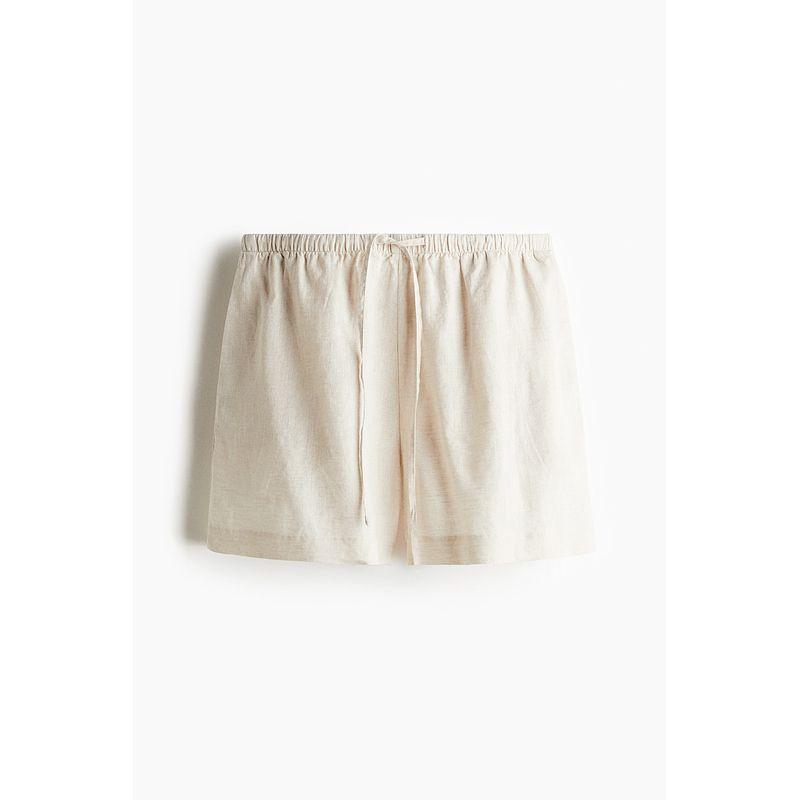 

HM Women clothes Shorts 2025 Summer New Linen Drawstring Shorts 1259176