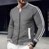 Giacche Europee E Americane, Giubbotti da Baseball, Taglie Grandi, Collo Alto, Zip Monocolore, Giacche Versatili da Esterno, Top