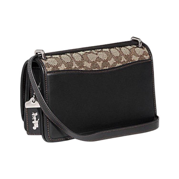 New COACH Bandit Cow Leather With Fabric Small Square Bag, Crossbody Bag, Shoulder Bag Medium Size Women's CD709-LHUW7