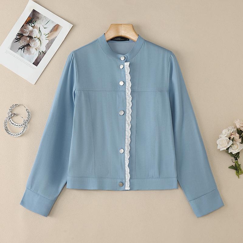 ZANZEA Women Casual Round Neck Loose Long Sleeve Blouse
