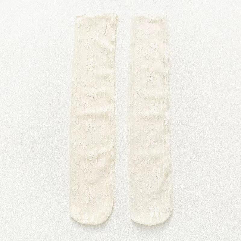 Women's Harajuku Ladies Breathable Transparent Floral Lace Socks Sweet Mesh Fishnet Socks Soft Funny Socks Hosiery