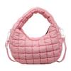 Bubble cotton bag Korean version trendy fashion dumpling bag 2025 summer new cotton clothes pleated rhombus shoulder bag