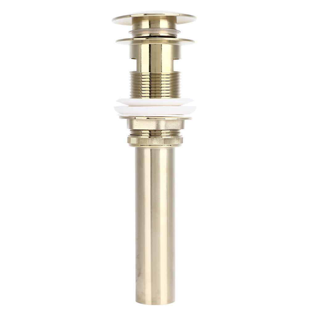 Pop Up Basin Drain Copper G1/4 Brushed Gold Corrosion Resistant Easy Installation Bathroom