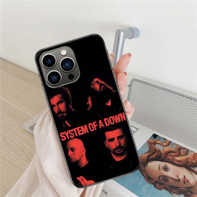 System Of A Down Phone Case For Iphone 16 15+ Pro Max 17 Air 14 Plus 16E 13 Pro 12 Mini 11 Clear Cover Silicone Cute Shell