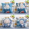 Cute G-Gawr Gura Pillow Case Sofa Living Room Bedroom Double-sided Printing Square Cushion Nap Time Cushion Cover