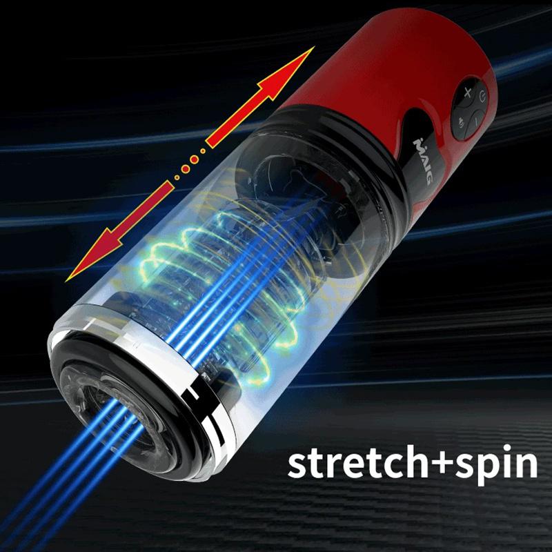 Masturbador masculino rotação telescópica automática vagina real voz masturbação copo para homens bolso buceta forte empurrando brinquedos sexuais