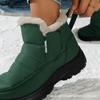 Women's Waterproof Large Size Winter Warm Snow Boots Padded Lining Ankle Boots Leather Fur One Anti-slip Hiking Sports Boots
