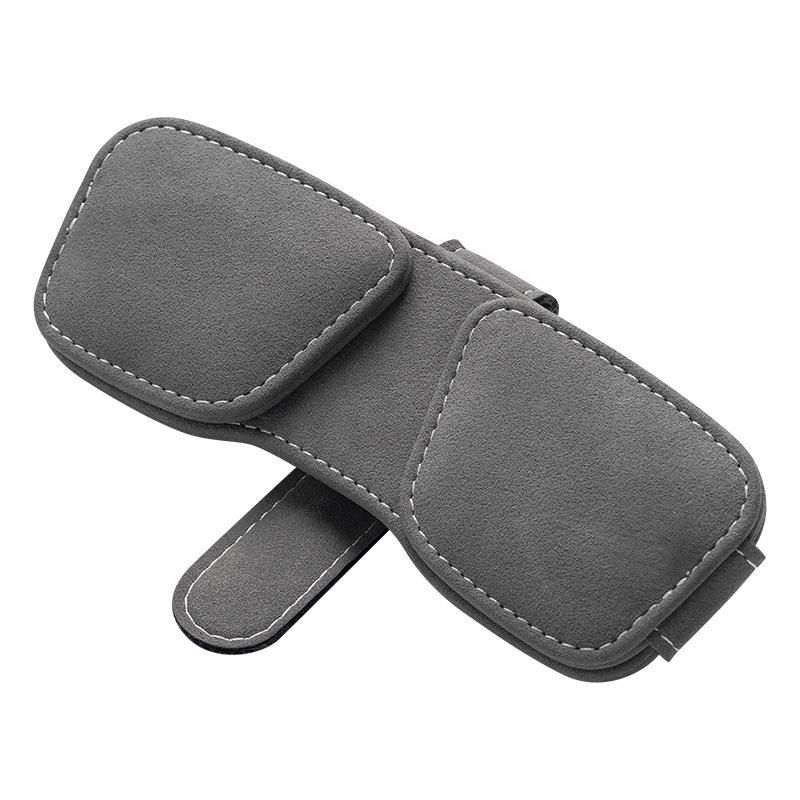 Sunglass Holder For Car Double Clip, Sunglasses Clip For Car Visor, Magnetic Leather For Car Visor, Cars Sun Visor Ticket Clip