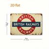 Vintage British Railway Train Tin Sign Metal Wall Art 8x12 Inch Rustic Pub Bar Decor