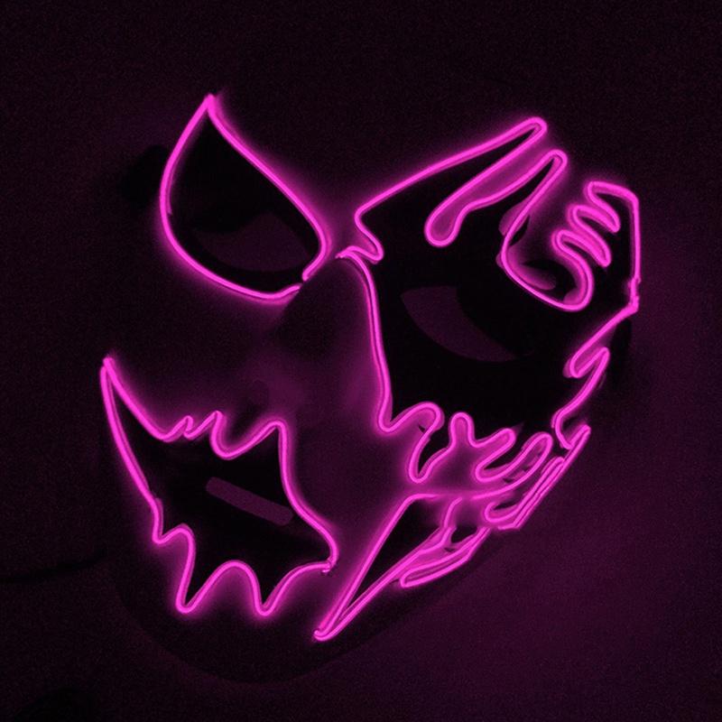 Premium Face Mask With Led Light Ideal For Halloween Dance Party Cosplay Decor