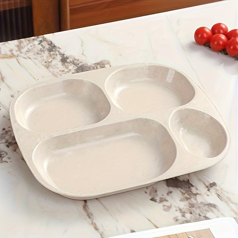 1PC Drop- Divided Plates, Microwave & Dishwasher Safe, Lightweight Plastic Picnic Plates Made of Healthy Materials