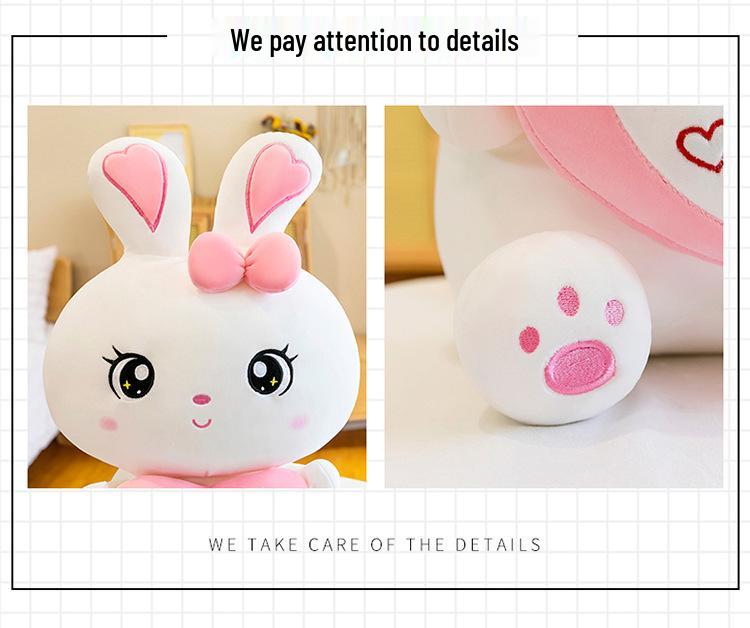 Couple Hugging Heart Rabbit Plush Doll - Creative Pillow Gift for Girlfriend's Birthday