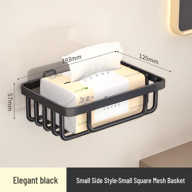 Rustproof Carbon Steel Wall-Mounted Drainage Shelf - Waterproof, Punch-Free, Multifunctional Bathroom Storage