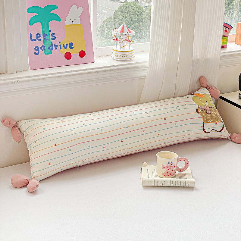 2026 Cotton Appliqué Embroidery Removable Washable Long Cushion 32x100cm