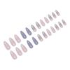 24 Pieces Medium Almond Acrylic Press On Nails with Glitters Design False Nail Full Cover Stick On Nail for Daily Wear