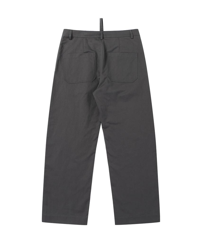 SOLEW Cotton Twill Straight Pants_Charcoal