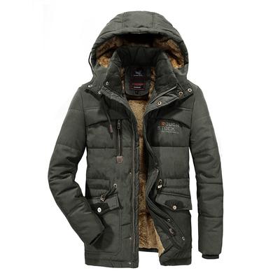 Large Cotton Coat Mid-length New Men's Jacket Plus Velvet Thickened Hooded Middle-aged and Elderly Super Large Size Men's Jacket