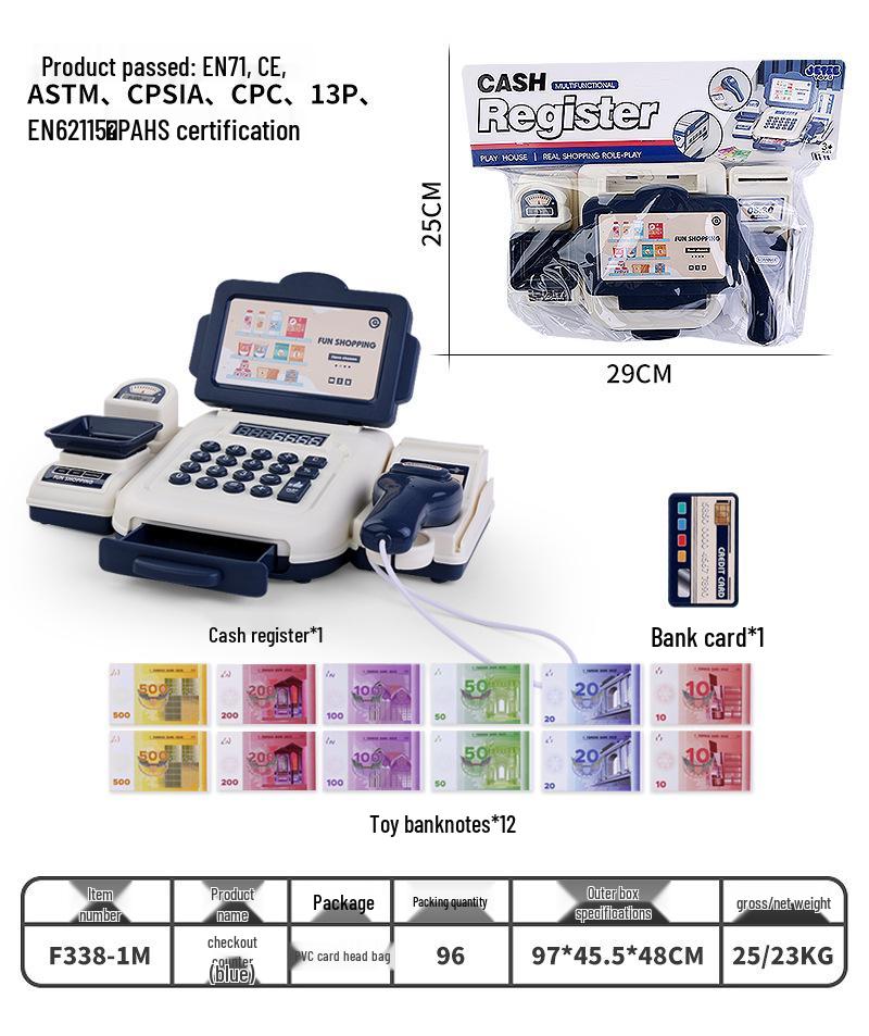 Cross-Border Toys: Supermarket Cash Register Playset for Kids with Card Swiping & Scanning