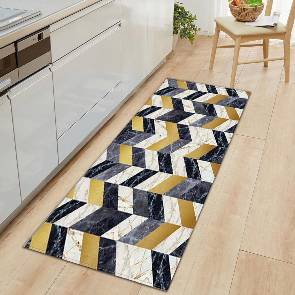 Marble Carpet Long Floor Mat Stone Pattern Theme Doormat