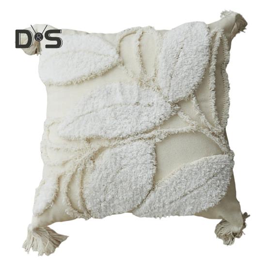 Vyšívaný povlak na polštář Všívaný povlak na polštářek se střapci Bavlněný lněný ozdobný povlak na polštář do auta na rozkládací pohovku