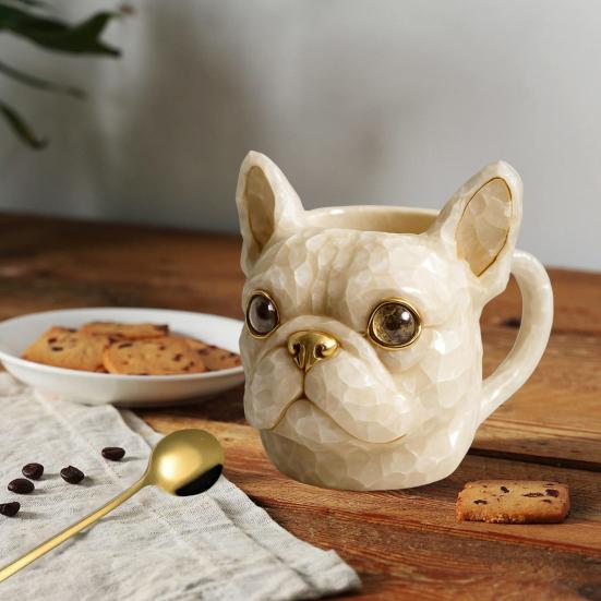 French Bulldog Mug Handmade Coffee Cup Novelty Tea Milk Mug Personalized Drinkware Gifts for Dog Lovers