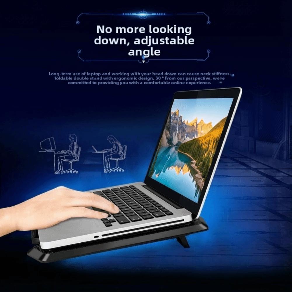 13 14 15.6 17 inch Laptop Cooling Pad LED Light USB Powered Notebook Cooling Fan Heat Dissipation Quiet Laptop Stand Base