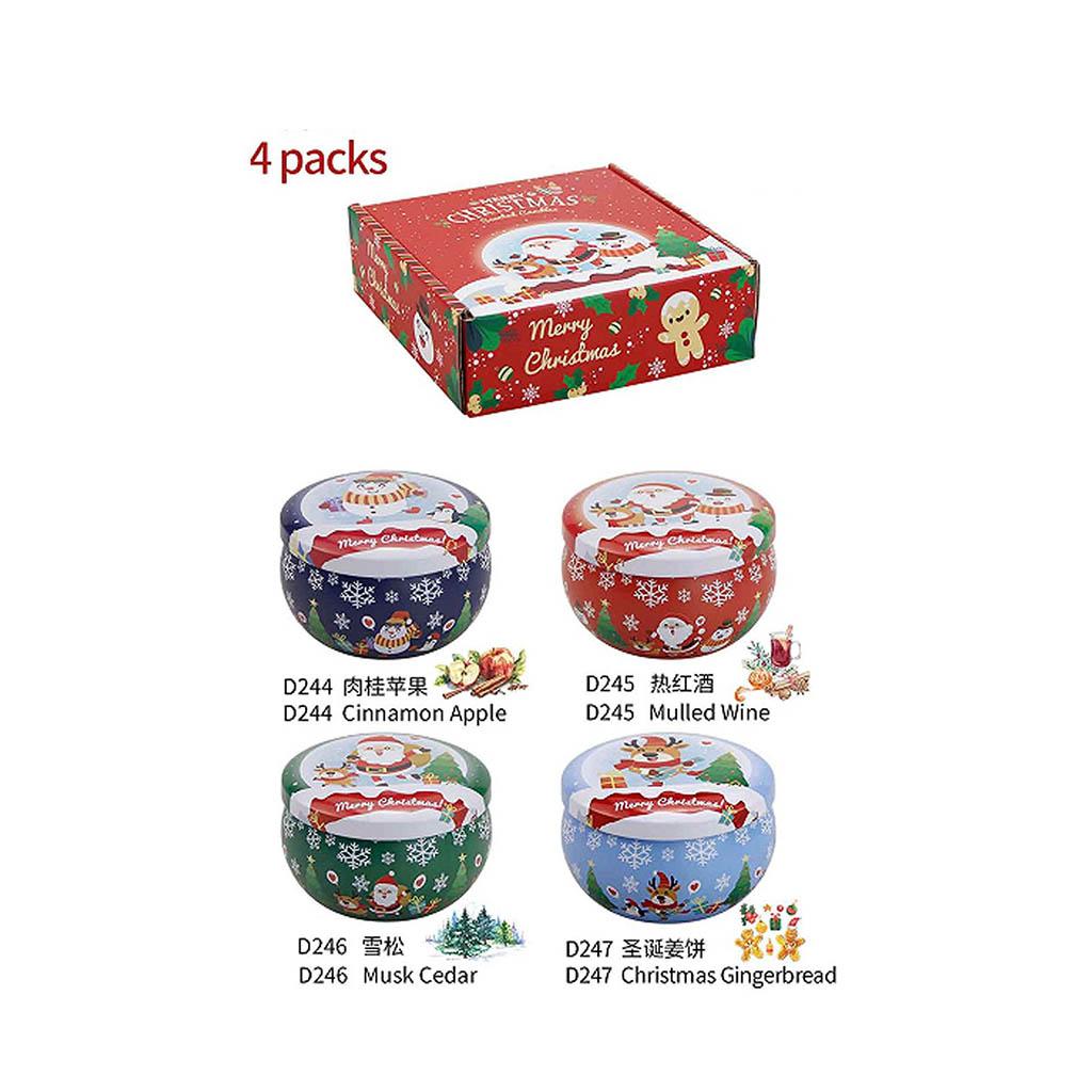 

Christmas Candles Set - 4 Pack Christma Scented Candles Gift for Women Aromatherapy Soy Candle for Home Scented