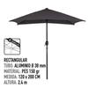 Parasol de balcon de jardin Aktive - 120x200cm - Mât aluminium - Couleur anthracite
