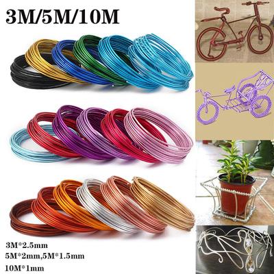 3/5/10 Meters/Roll 1mm 1.5mm 2mm 2.5mm Round Aluminium Craft Floristry Wire for Beads Making Aluminum Wire Craft Wire
