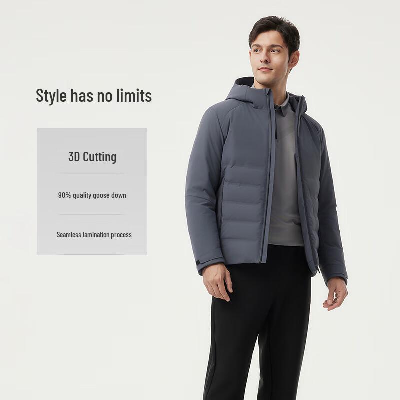 Tanbor Men's Short Hooded Business Casual Lightweight Down Jacket