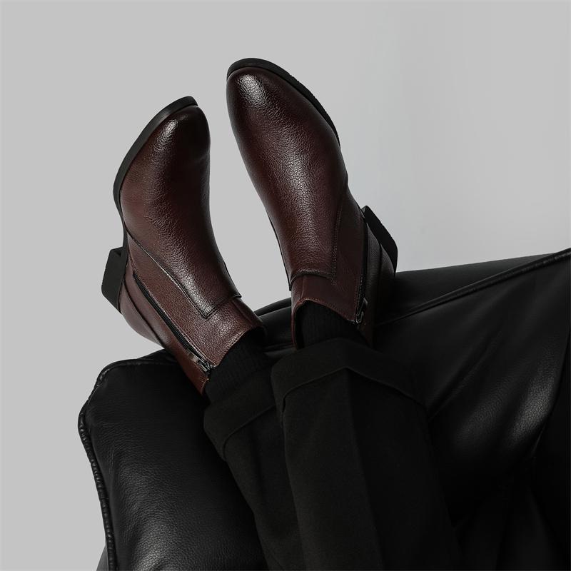 2025 Men Chelsea Boots Brand Retro Comfortable High Quality Leather Ankle Boots Men Black Brown Side Zipper Mens Boots