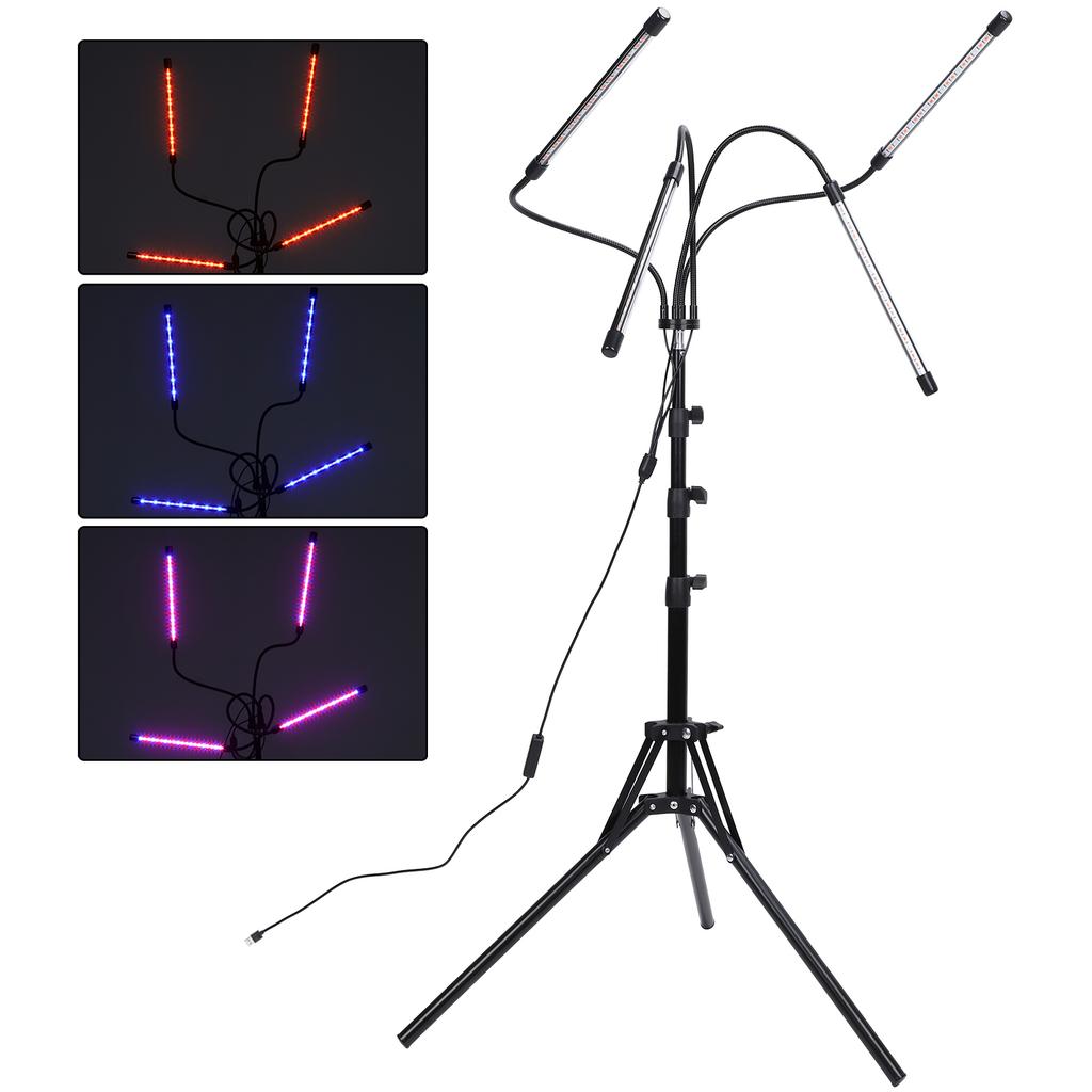 Plant Growing Light Tube 4 Lamp Bar Full Spectrum RedBlue Lighting Adjustable Tripod for Succulent