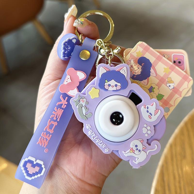 Canine Girl Projection Camera Keychain Women'S Exquisite Key Chain Pendant Creative Fun Practical Key Ring