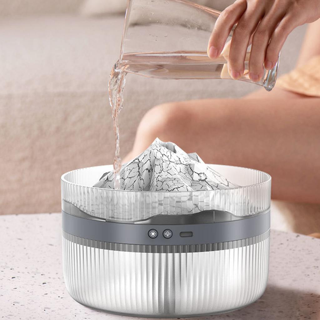 2L Volcano Aromatherapy Diffuser Multi-function Flame Humidifier Large Capacity Large Mist Diffuser