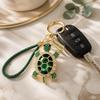 Good Fortune Turtle Keyring Imitation Crystal Animal Pendant Cute Turtle Keychain  Girlfriend