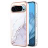 For Google Pixel 9/Pixel 9 Pro TPU Case with IMD Marble Pattern Electroplated Back Cover