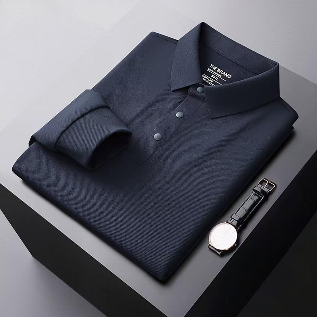 TrendHub Men's Autumn Winter Half-zip Seamless T-shirt  Men's Solid Color All-match