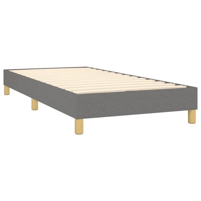 Maison Exclusive - Slatted Bed Base with Mattress Dark Grey 90x200 Cm Fabric