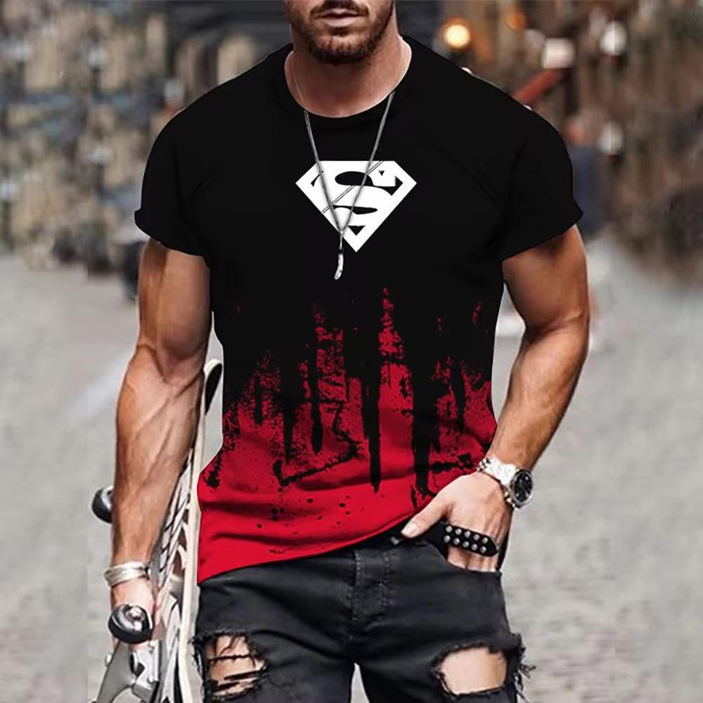 Rundhals 3D-Grafikdruck Modische Kurzarm-Herren-T-Shirts - Weicher, mittelelastischer Polyesterstoff Sommer Kleidung mit entspannter Passform